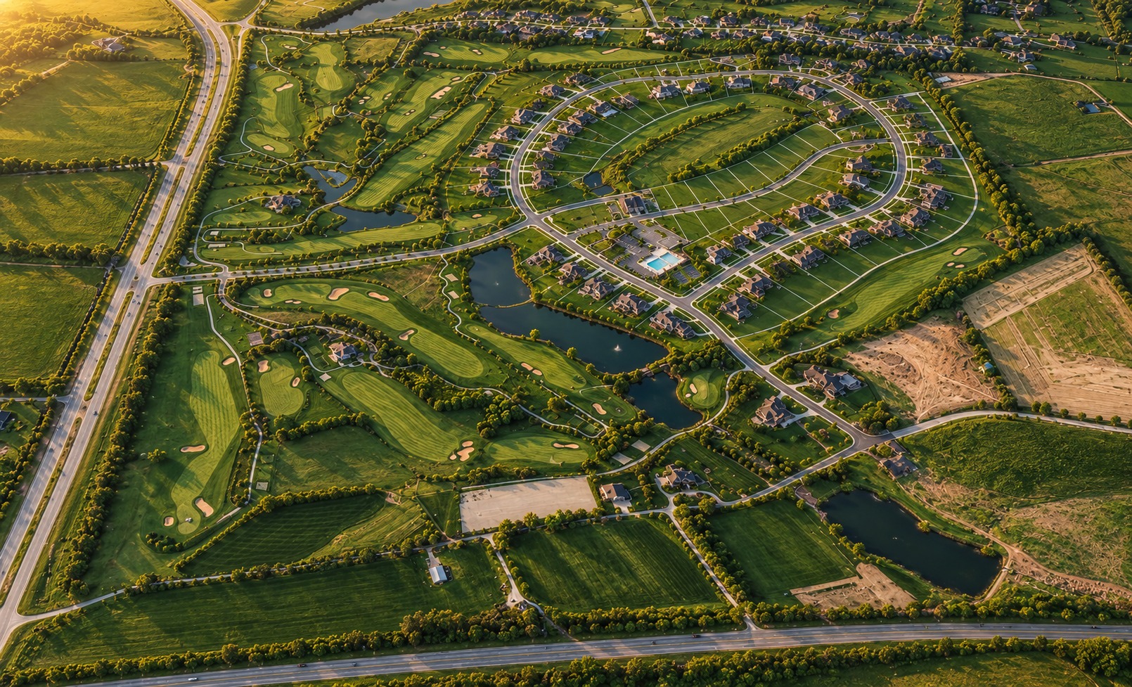 Keene Run Golf Course from the air