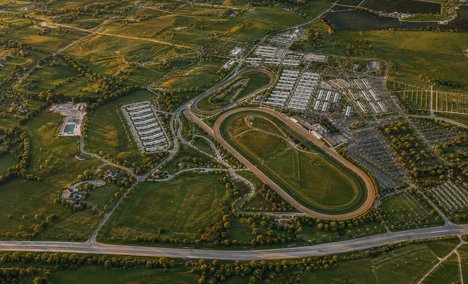 Keeneland race course from the air